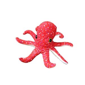 Plush Wild Republic Octopus Orange polkadot Hug'ems mini Stuffed Animal 7" Plush